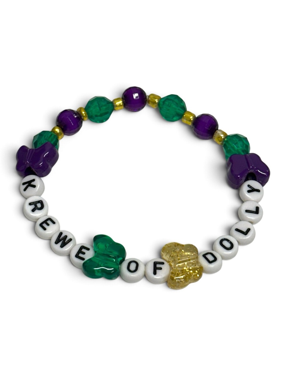 Dolly Parton Krewe of Dolly Mardi Gras beaded bracelet